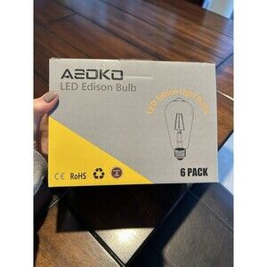 LED Dimmable Edison Light Bulbs 4W , 2200K-2400K Warm White Amber (3)